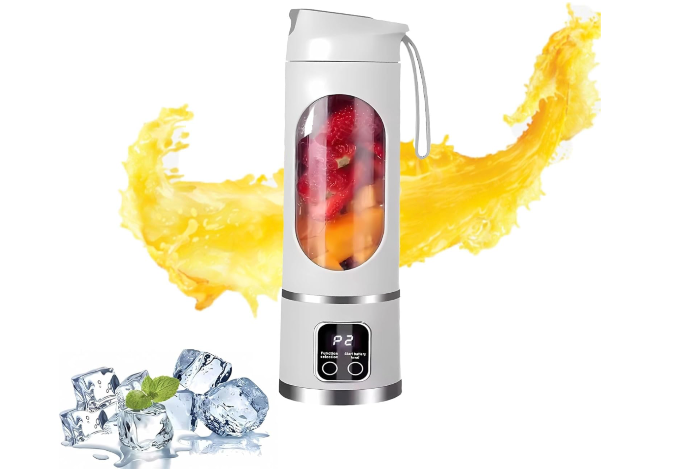 High-Power Portable Blender with Dual Battery | Ice Crushing Smoothies Anywhere | USB-C Rechargeable for Travel, Gym & Everyday Nutrition