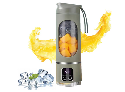 450Ml Portable Juicer with LED Digital Display USB Charging Outdoor Juicing Cup Home Multifunctional 12-Blade Blender 1500Mah